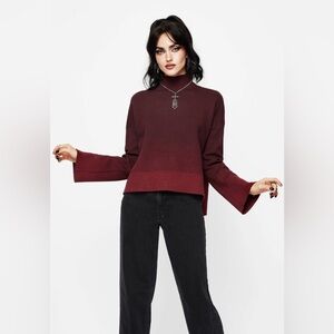 Disturbia Nightjar Ombre Knit Jumper in Red | L